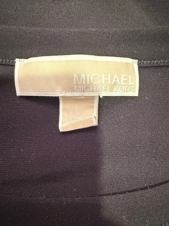 Michael Kors Black Grommet Detail Short Sleeve Top size Large - Picture 4 of 5